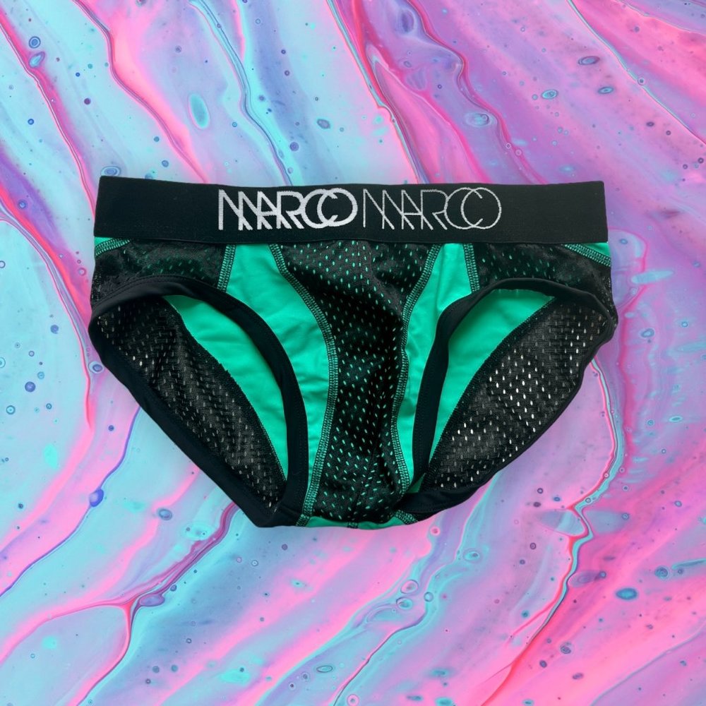 Marco Marco Green Mesh Briefs – Size Small – Men's Underwear